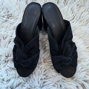 Rebecca Minkoff Black Women's suede leather heeled sandals